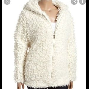 Madden Girl White Faux Fur Coat